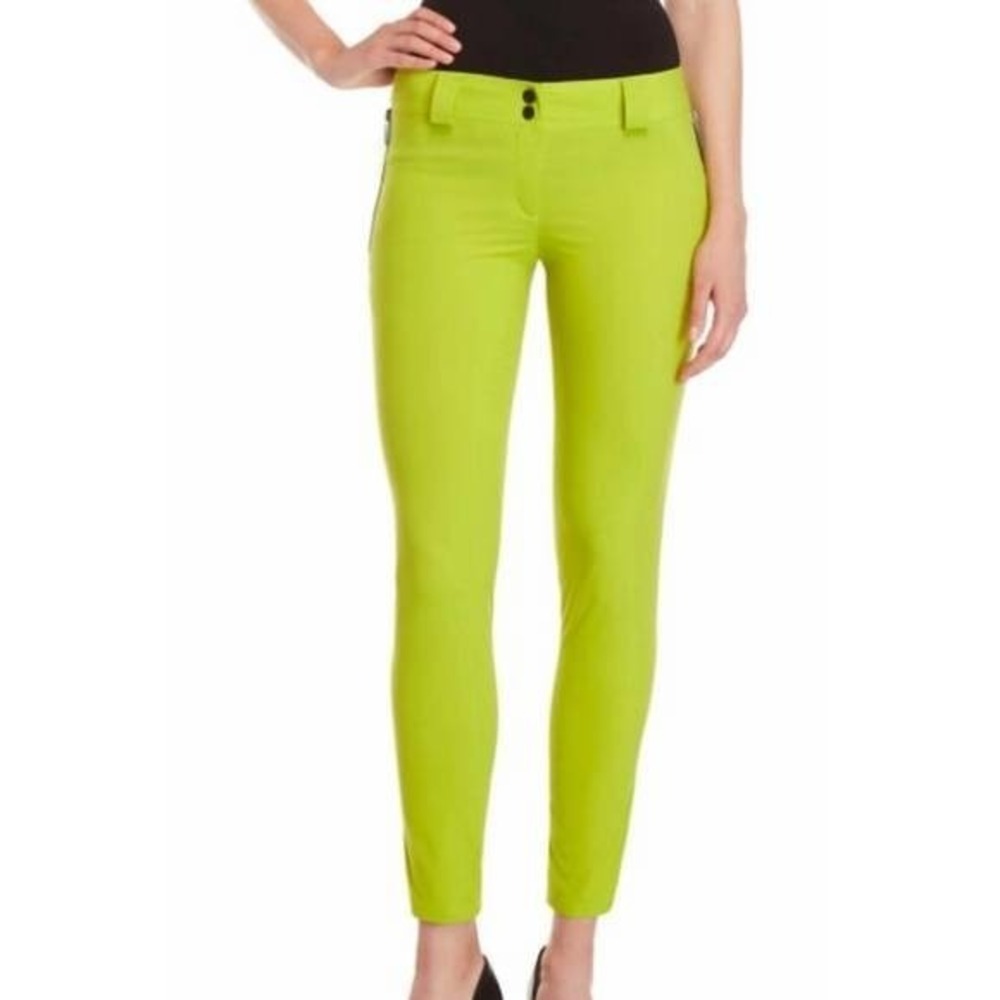 Anatomie Susan Pants Women's Small Lime Green Stretch Low Rise Slim Skinny Ankle